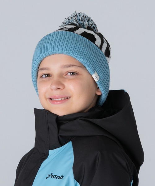 phenix(フェニックス)の「phenix(フェニックス)Phenix Big Logo Junior Knit Hat フェニックス ビッグロゴ ニットハット ニットキャップ(保温性/吸汗速乾)(ニットキャップ/ビーニー・キッズ・グレイッシュブルー/ブラック/カーキ/ネイビー/マスタード・ONE SIZE)」の9枚目の写真