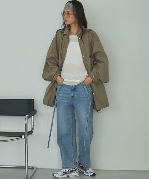 Doux archives（ドゥアルシーヴ）の「サスペンダー付きストレートデニムパンツ（デニムパンツ・レディース・ブルー/ネイビー・SMALL/MEDIUM）」の8枚目の写真