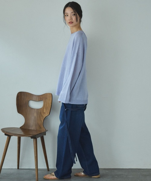 Doux archives（ドゥアルシーヴ）の「サスペンダー付きストレートデニムパンツ（デニムパンツ・レディース・ブルー/ネイビー・SMALL/MEDIUM）」の15枚目の写真