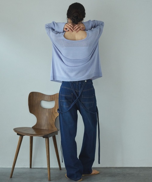 Doux archives（ドゥアルシーヴ）の「サスペンダー付きストレートデニムパンツ（デニムパンツ・レディース・ブルー/ネイビー・SMALL/MEDIUM）」の17枚目の写真