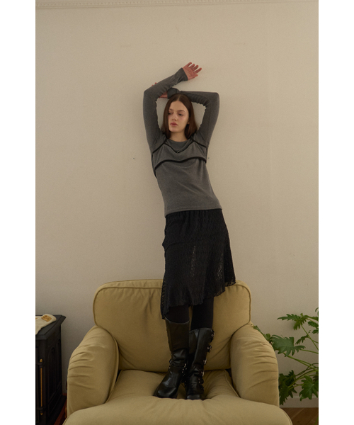 LETERIE（レテリー）の「LR LACE LAYERED SKIRT_BLACK（スカート・レディース・ブラック・FREE）」の5枚目の写真
