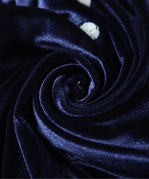 AMELY(エミリー)の「ドットデザインベロアワイドパンツ(その他パンツ・レディース・ネイビー/ブラック・フリー)」の3枚目の写真