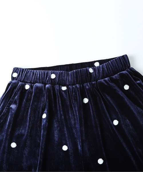 AMELY(エミリー)の「ドットデザインベロアワイドパンツ(その他パンツ・レディース・ネイビー/ブラック・フリー)」の5枚目の写真