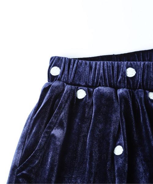 AMELY(エミリー)の「ドットデザインベロアワイドパンツ(その他パンツ・レディース・ネイビー/ブラック・フリー)」の6枚目の写真