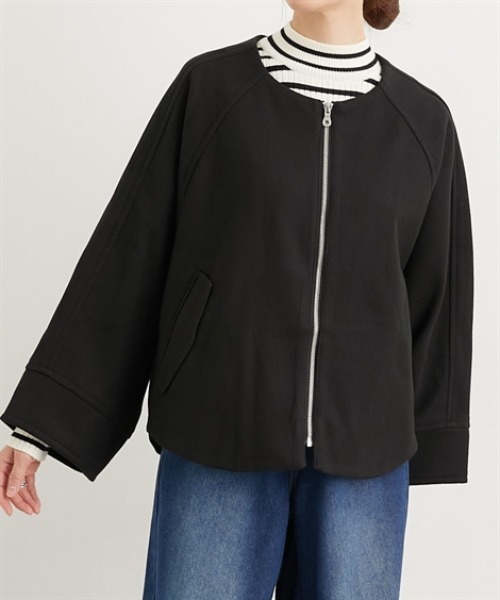 セール】ノーカラードルマンジャケットコート（ノーカラージャケット