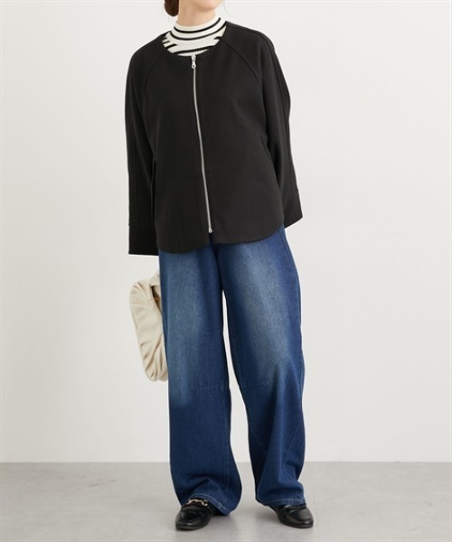 nissen（ニッセン）の「ノーカラードルマンジャケットコート（ノーカラージャケット・レディース・ベージュ/モカ/ブラック・L/LL/M）」の9枚目の写真