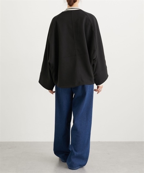 nissen（ニッセン）の「ノーカラードルマンジャケットコート（ノーカラージャケット・レディース・ベージュ/モカ/ブラック・L/LL/M）」の12枚目の写真