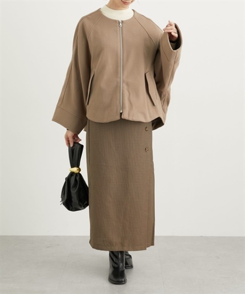 nissen（ニッセン）の「ノーカラードルマンジャケットコート（ノーカラージャケット・レディース・ベージュ/モカ/ブラック・L/LL/M）」の15枚目の写真