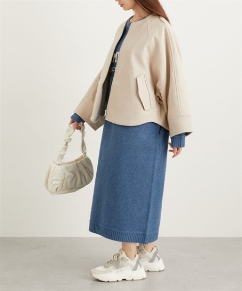 nissen（ニッセン）の「ノーカラードルマンジャケットコート（ノーカラージャケット・レディース・ベージュ/モカ/ブラック・L/LL/M）」の19枚目の写真