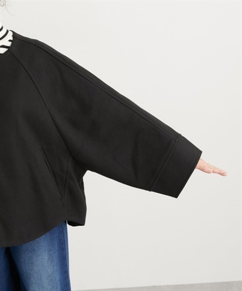 セール】ノーカラードルマンジャケットコート（ノーカラージャケット