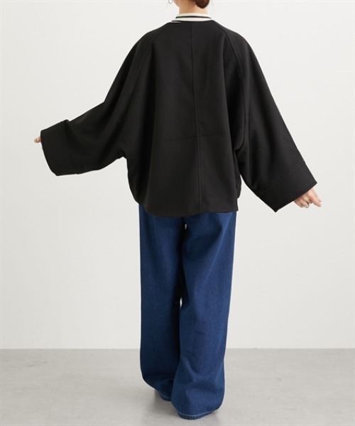 nissen（ニッセン）の「ノーカラードルマンジャケットコート（ノーカラージャケット・レディース・ベージュ/モカ/ブラック・L/LL/M）」の11枚目の写真