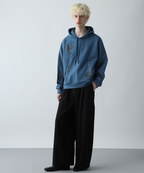 HARE（ハレ）の「シシュウモチーフポンチパーカー(HARE)（パーカー・メンズ・ホワイト/ブルー/ブラック・FREE）」の9枚目の写真