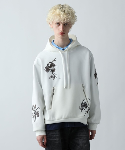 HARE（ハレ）の「シシュウモチーフポンチパーカー(HARE)（パーカー・メンズ・ホワイト/ブルー/ブラック・FREE）」の10枚目の写真