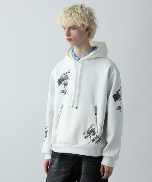 HARE（ハレ）の「シシュウモチーフポンチパーカー(HARE)（パーカー・メンズ・ホワイト/ブルー/ブラック・FREE）」の12枚目の写真