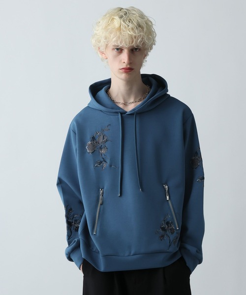 HARE（ハレ）の「シシュウモチーフポンチパーカー(HARE)（パーカー・メンズ・ホワイト/ブルー/ブラック・FREE）」の16枚目の写真