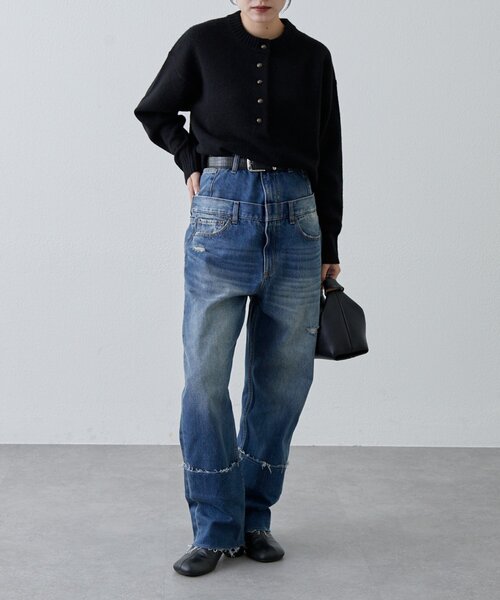 Lui's（ルイス）の「ウォッシャブルウールフロントボタンニット（ニット/セーター・レディース・チャコールグレー/ブラック/ピンク・FREE）」の17枚目の写真