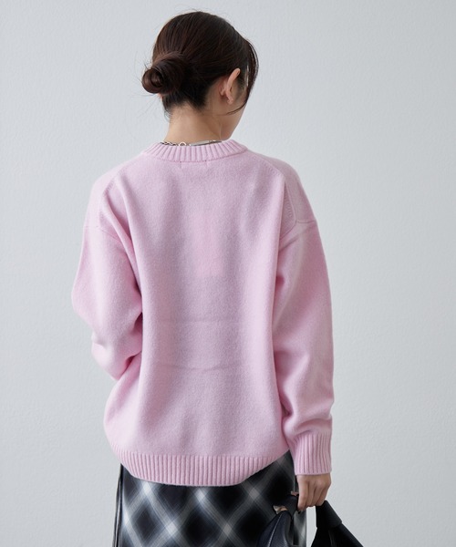 Lui's（ルイス）の「ウォッシャブルウールフロントボタンニット（ニット/セーター・レディース・チャコールグレー/ブラック/ピンク・FREE）」の14枚目の写真