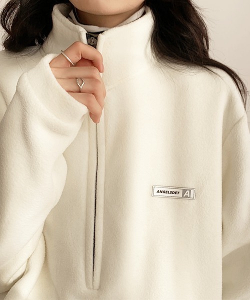 Miniministore(ミニミニストア)の「ハーフジップフリーストップスモックネック(スウェット・レディース・ブラック/アイボリー/ネイビー・FREE)」の7枚目の写真