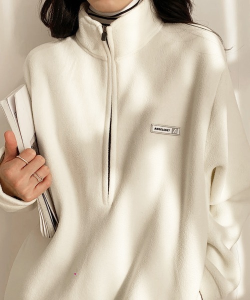 Miniministore(ミニミニストア)の「ハーフジップフリーストップスモックネック(スウェット・レディース・ブラック/アイボリー/ネイビー・FREE)」の8枚目の写真
