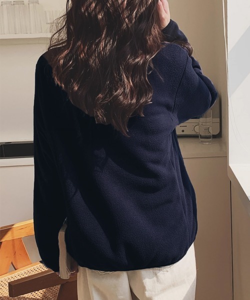 Miniministore(ミニミニストア)の「ハーフジップフリーストップスモックネック(スウェット・レディース・ブラック/アイボリー/ネイビー・FREE)」の17枚目の写真