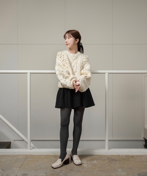 I_am（アイアム）の「structured flare knit skirt / ストラクチャードフレアニットスカート（スカート・レディース・ブラック/アイボリー/グレー・FREE）」の15枚目の写真