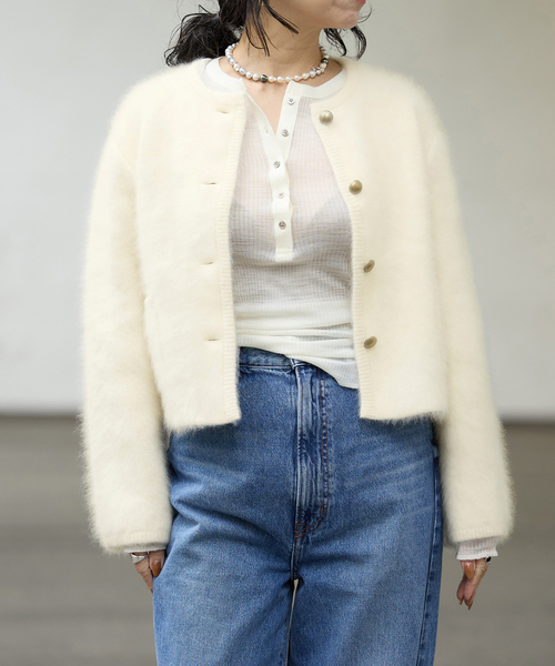 IENA LA BOUCLE ファーニットジャケット（ニット/セーター）｜IENA LA