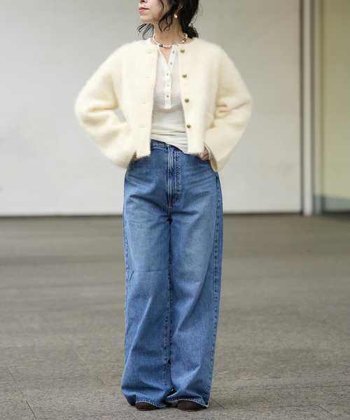 IENA LA BOUCLE(イエナラブークル)の「IENA LA BOUCLE ファーニットジャケット(ニット/セーター・レディース・チャコールグレー/ホワイト・FREE)」の16枚目の写真
