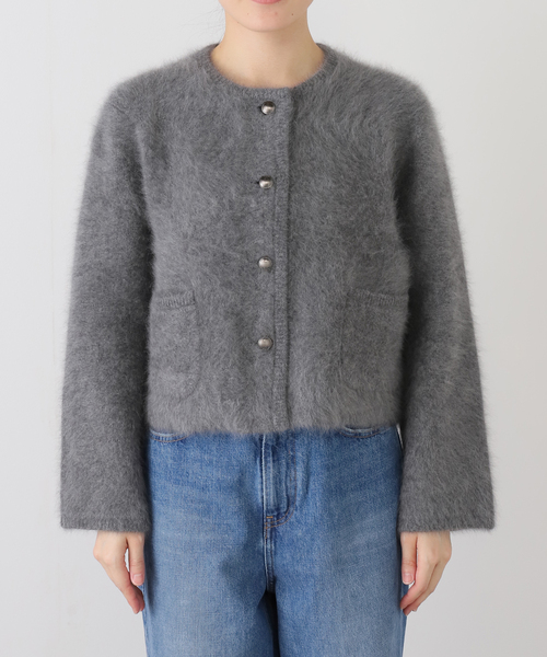 IENA LA BOUCLE(イエナラブークル)の「IENA LA BOUCLE ファーニットジャケット(ニット/セーター・レディース・チャコールグレー/ホワイト・FREE)」の21枚目の写真