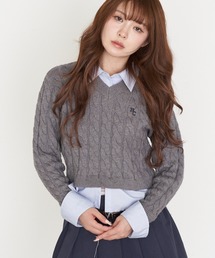 RAY CASSIN | シャツ襟ケーブルニット(ニット/セーター)