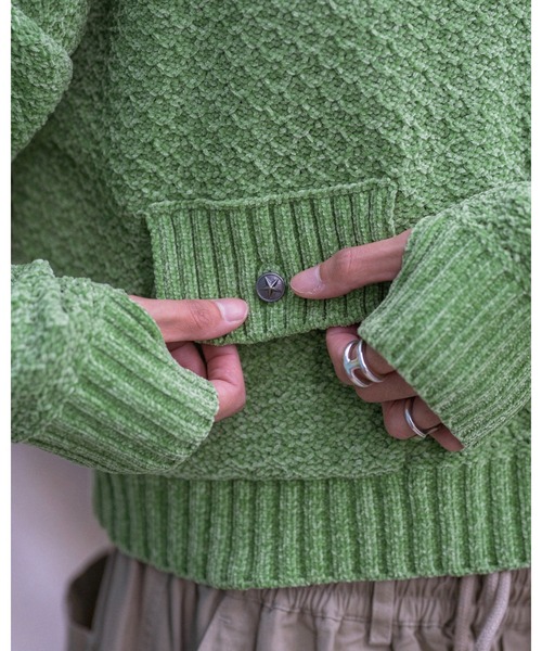 CIASU（シアス）の「短丈モールリブニット（ニット/セーター・メンズ・グリーン/ブラック/ブラウン・MEDIUM/LARGE）」の22枚目の写真