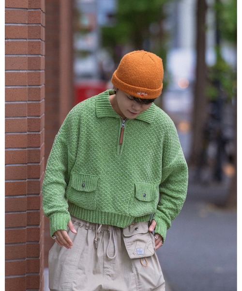 CIASU（シアス）の「短丈モールリブニット（ニット/セーター・メンズ・グリーン/ブラック/ブラウン・MEDIUM/LARGE）」の17枚目の写真