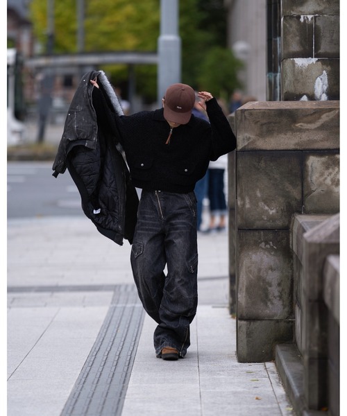 CIASU（シアス）の「短丈モールリブニット（ニット/セーター・メンズ・グリーン/ブラック/ブラウン・MEDIUM/LARGE）」の10枚目の写真