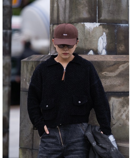 CIASU（シアス）の「短丈モールリブニット（ニット/セーター・メンズ・グリーン/ブラック/ブラウン・MEDIUM/LARGE）」の4枚目の写真