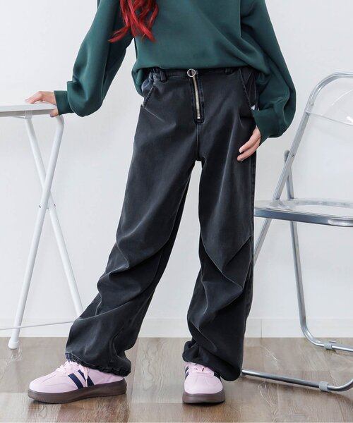 アルジーパンツ他 セール】あったかフロントジップワイドパンツ（その他パンツ）｜algy