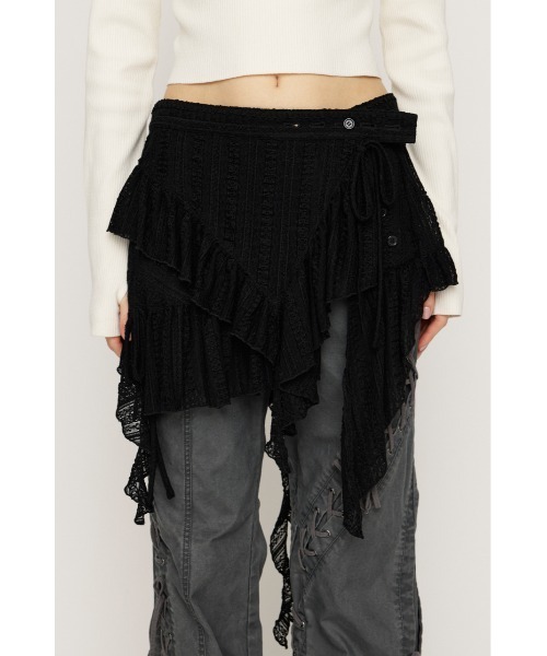 SLY(スライ)の「WRAP LACE SKIRT BELT ラップ レーススカート ベルト 秋服 冬服(スカート・レディース・アイボリー/ブラック・FREE)」の5枚目の写真