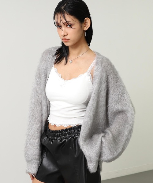 ANAP（アナップ）の「ラメシャギーニットカーディガン（カーディガン/ボレロ・レディース・ブラウン/ピンク/グレー・F）」の15枚目の写真