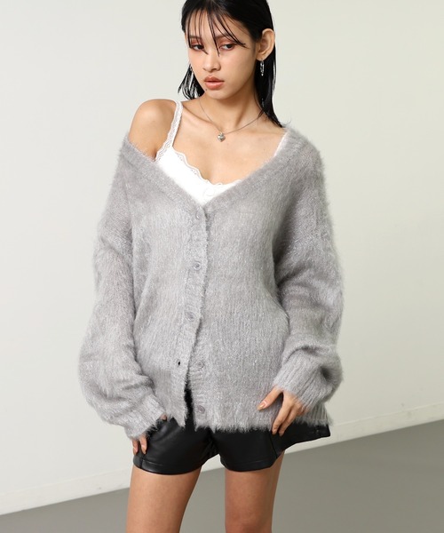 ANAP（アナップ）の「ラメシャギーニットカーディガン（カーディガン/ボレロ・レディース・ブラウン/ピンク/グレー・F）」の14枚目の写真