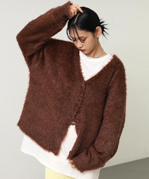 ANAP（アナップ）の「ラメシャギーニットカーディガン（カーディガン/ボレロ・レディース・ブラウン/ピンク/グレー・F）」の21枚目の写真