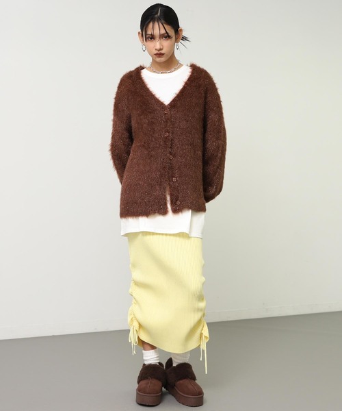 ANAP（アナップ）の「ラメシャギーニットカーディガン（カーディガン/ボレロ・レディース・ブラウン/ピンク/グレー・F）」の22枚目の写真