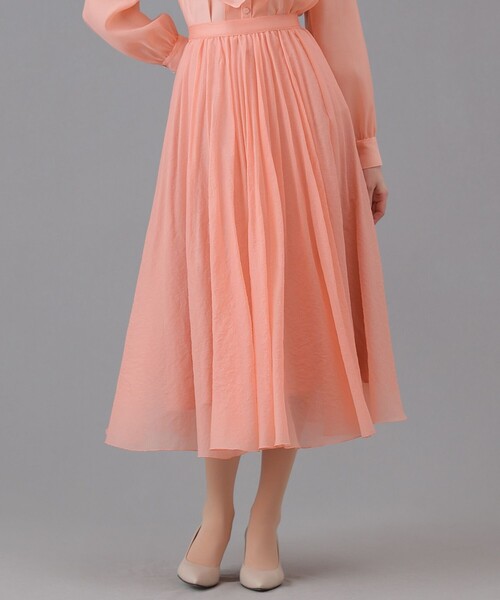 ANAYI スパンオーガンジー プリーツスカート　コーラルピンク　アナイ 23s Eternal Line 2026】オーガンジーエアリープリーツ スカート（スカート