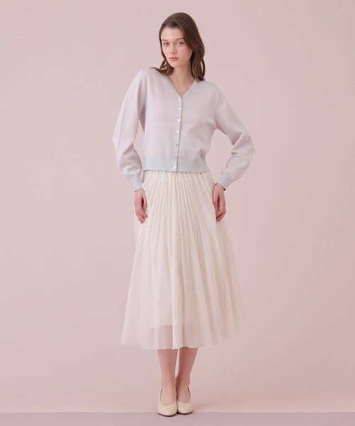ANAYI(アナイ)の「【Eternal Line 2026】オーガンジーエアリープリーツ スカート(スカート・レディース・アイボリー/コーラル/ネイビー/ミント・34/36/38)」の2枚目の写真