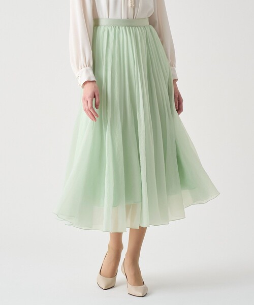 ANAYI(アナイ)の「【Eternal Line 2026】オーガンジーエアリープリーツ スカート(スカート・レディース・アイボリー/コーラル/ネイビー/ミント・34/36/38)」の3枚目の写真