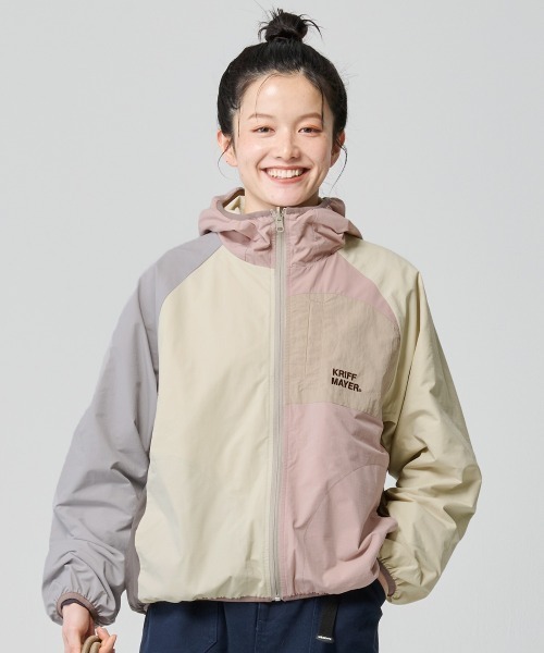 KRIFF MAYER Lady's Collection（クリフメイヤーレディースコレクション）の「【リバーシブル・2WAY】ひっくりライトジャケット（マウンテンパーカー・レディース・ベージュ/チャコール/ライトブルー/ナチュラル・LARGE/MEDIUM）」の8枚目の写真