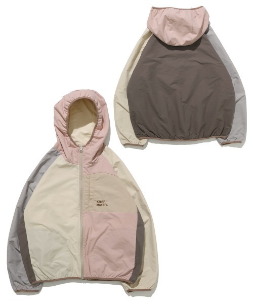 KRIFF MAYER Lady's Collection（クリフメイヤーレディースコレクション）の「【リバーシブル・2WAY】ひっくりライトジャケット（マウンテンパーカー・レディース・ベージュ/チャコール/ライトブルー/ナチュラル・LARGE/MEDIUM）」の22枚目の写真