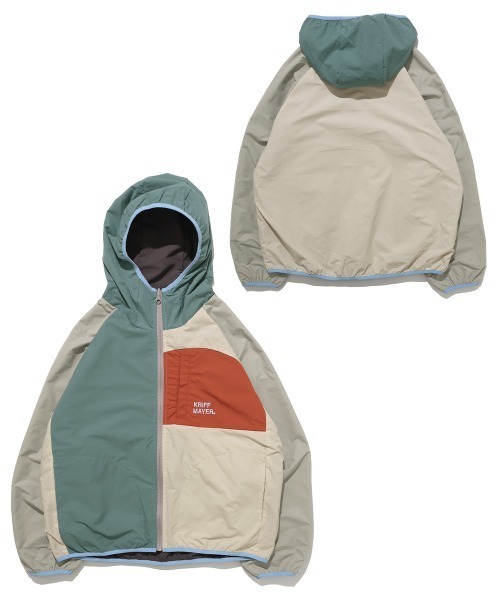 KRIFF MAYER Lady's Collection（クリフメイヤーレディースコレクション）の「【リバーシブル・2WAY】ひっくりライトジャケット（マウンテンパーカー・レディース・ベージュ/チャコール/ライトブルー/ナチュラル・LARGE/MEDIUM）」の13枚目の写真