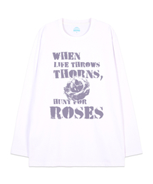 ローズオーバーサイズロングスリーブTシャツ_ホワイト