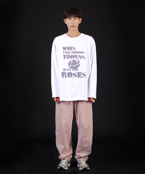 ASTRAL PROJECTION(アストラルプロジェクション)の「ローズオーバーサイズロングスリーブTシャツ_ホワイト(Tシャツ/カットソー・メンズ・その他・LARGE/MEDIUM/X-LARGE/XX-LARGE)」の6枚目の写真