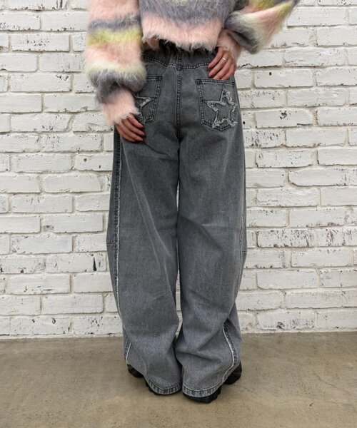 w closet（ダブルクローゼット）の「星ポケットカーブデニム（デニムパンツ・レディース・ブラウン/カーキ/グレー・SMALL/MEDIUM）」の5枚目の写真