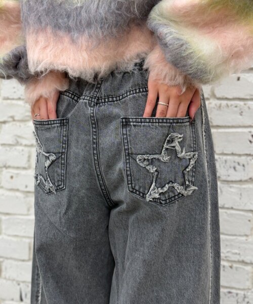 w closet（ダブルクローゼット）の「星ポケットカーブデニム（デニムパンツ・レディース・ブラウン/カーキ/グレー・SMALL/MEDIUM）」の11枚目の写真