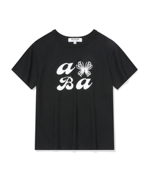 オブにABAスタリボンハーフTシャツ(ブラック)